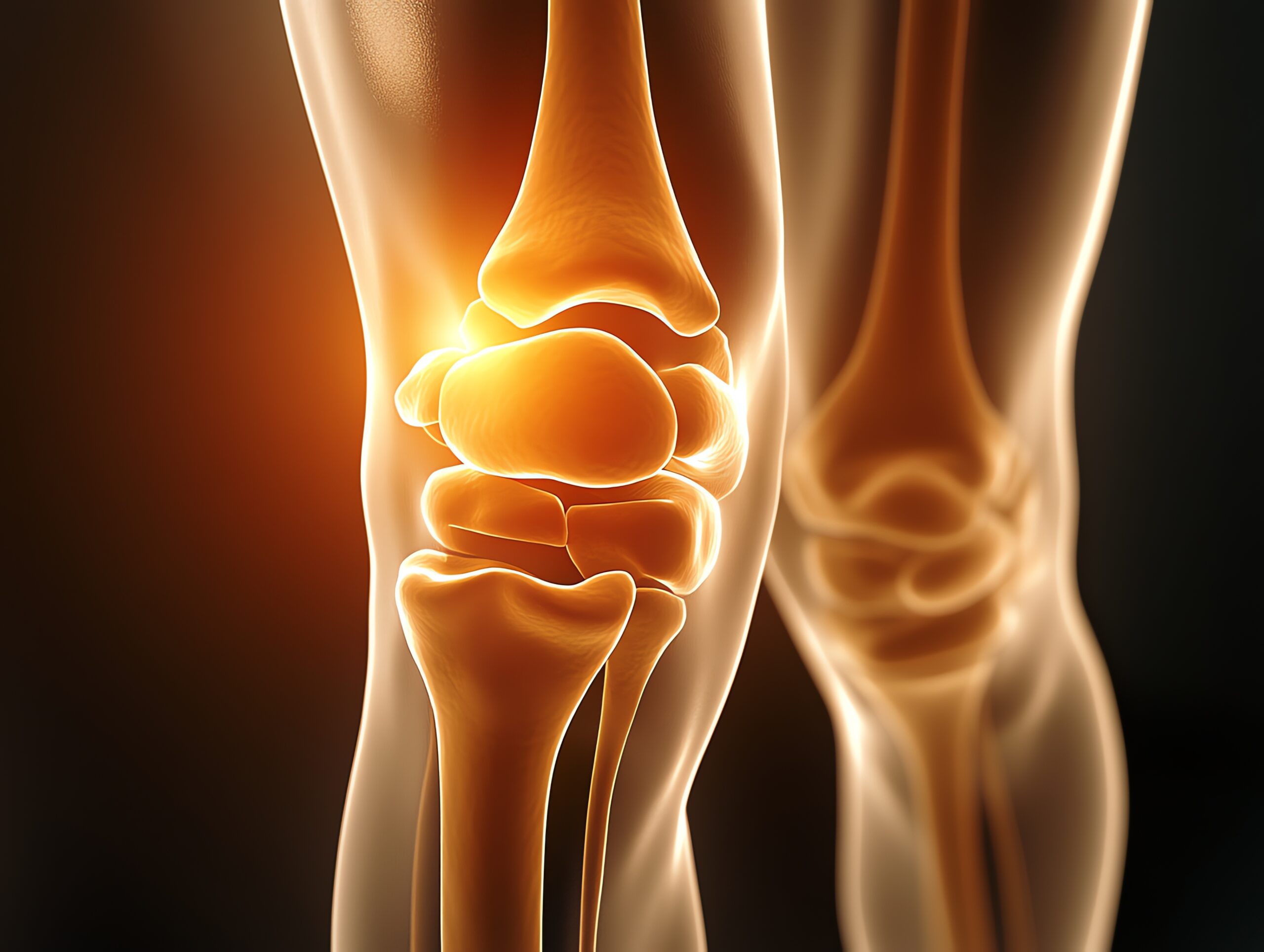 Knee Joint Anatomy Illustration Showing Bone Structure and Movement